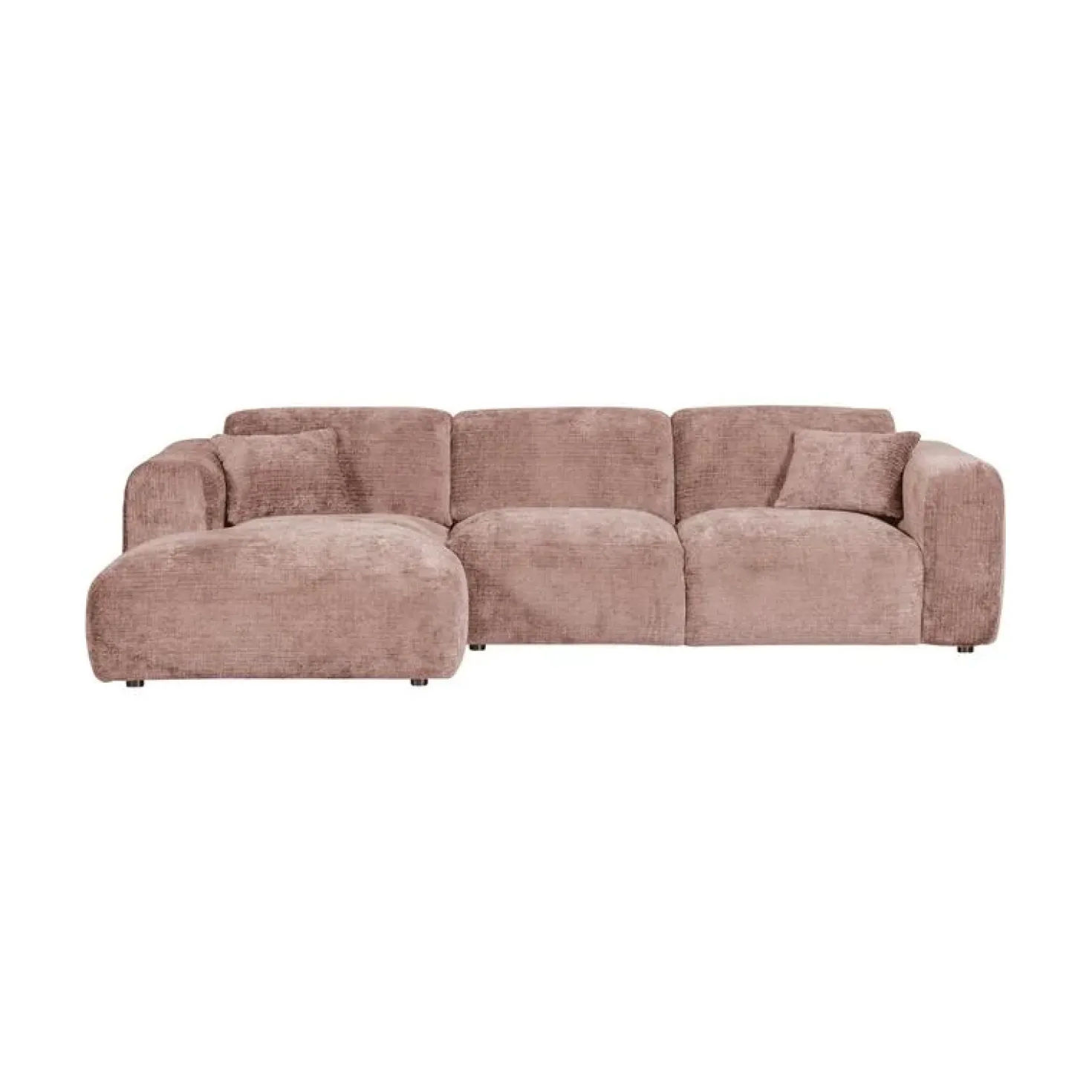 Cloud Chaise longue bank links chenille taupe/roze