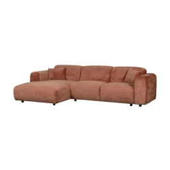 Cloud Chaise longue bank links chenille terracotta