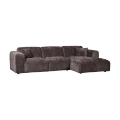 Cloud Chaise longue bank rechts chenille bruin