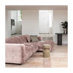 Cloud Chaise longue bank rechts chenille taupe/roze
