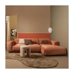 Cloud Chaise longue bank rechts chenille terracotta
