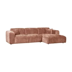 Cloud Chaise longue bank rechts chenille terracotta