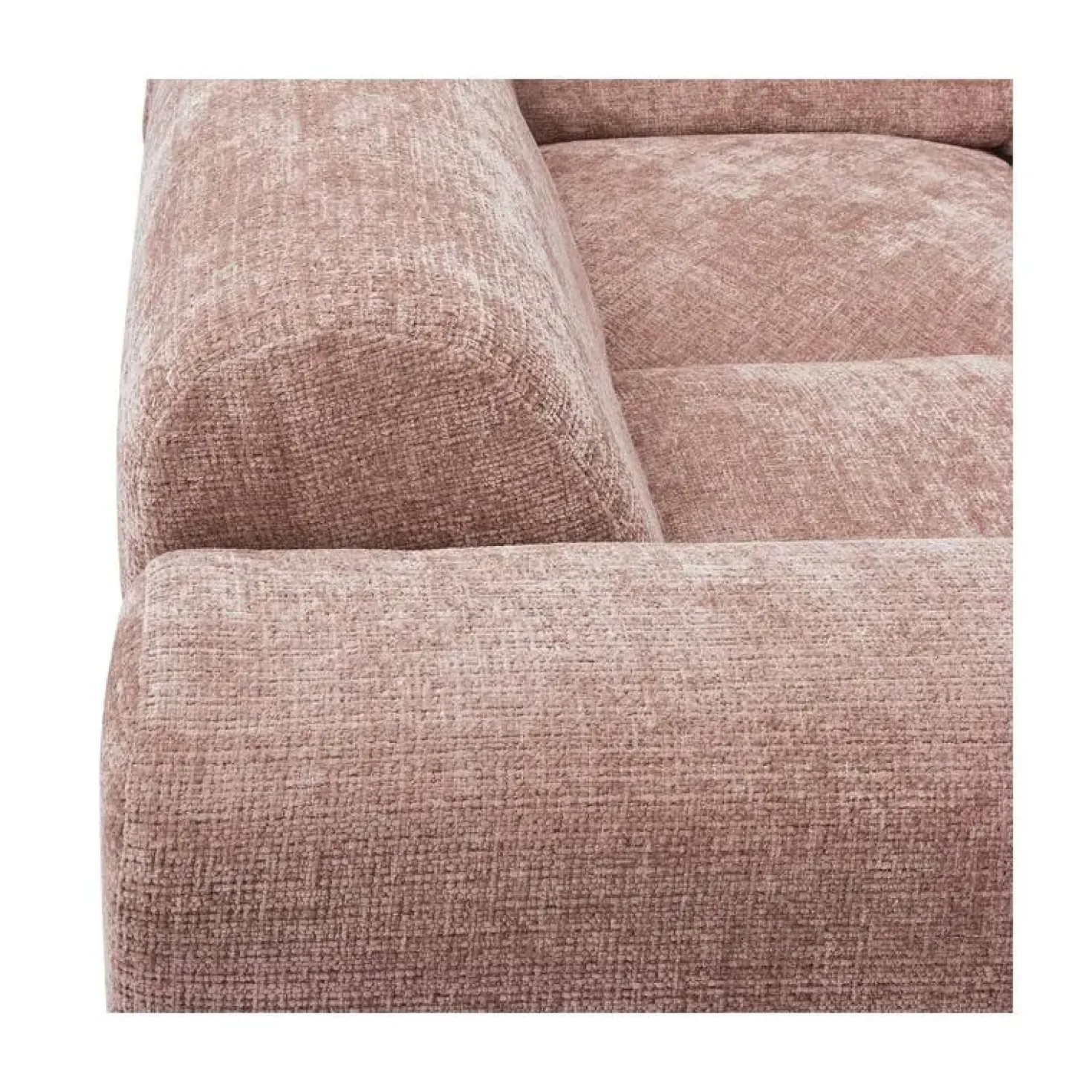 Cloud Hoekbank links geweven chenille taupe/roze