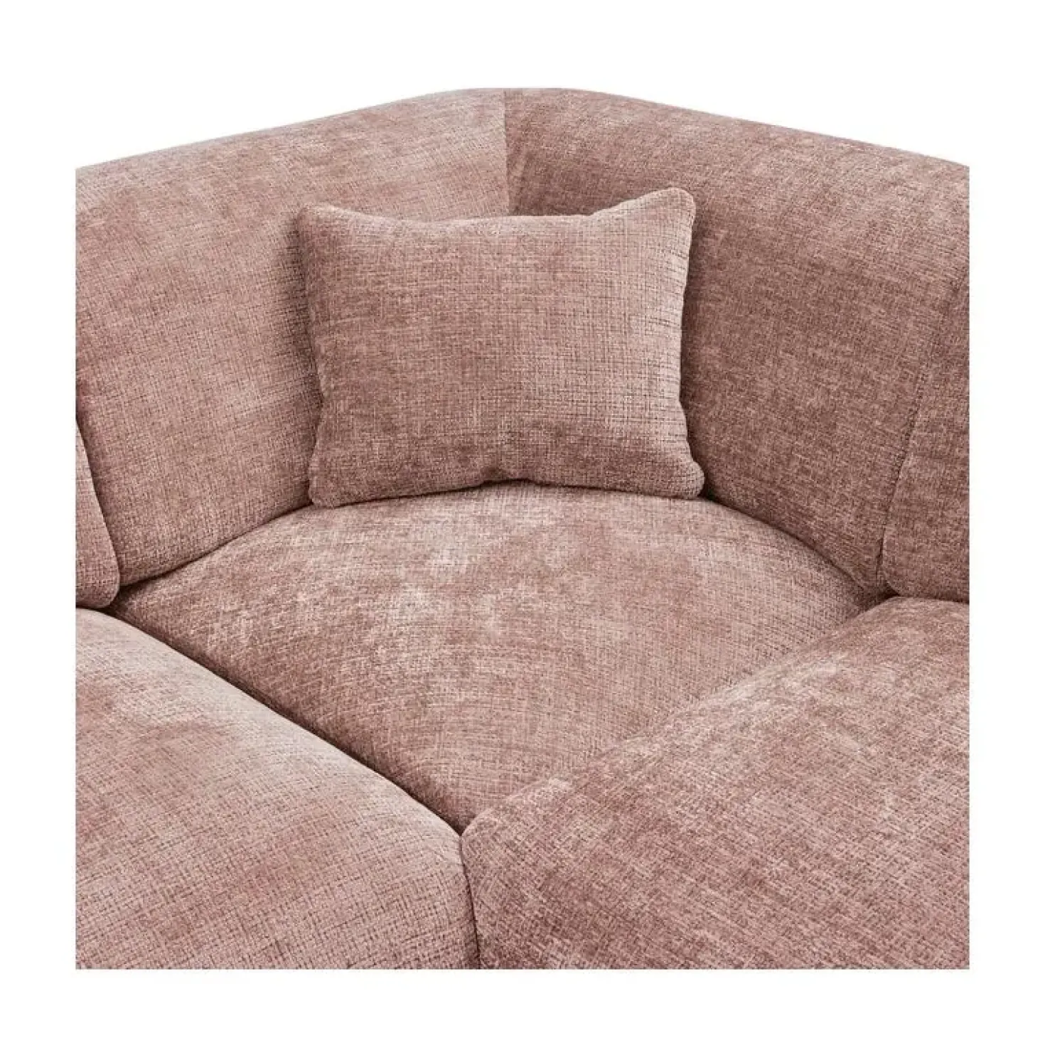 Cloud Hoekbank links geweven chenille taupe/roze