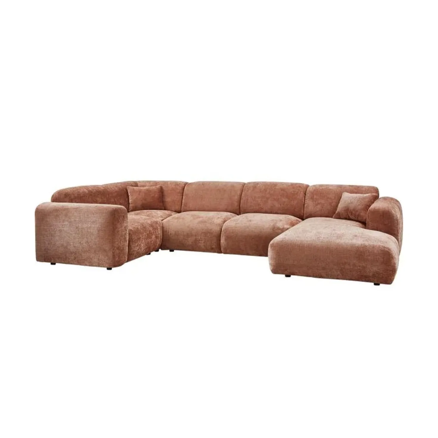 Cloud Hoekbank links geweven chenille terracotta
