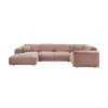 Cloud Hoekbank rechts geweven chenille taupe/roze
