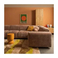 Cloud Hoekbank rechts geweven chenille taupe/roze