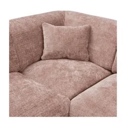Cloud Hoekbank rechts geweven chenille taupe/roze
