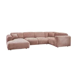 Cloud Hoekbank rechts geweven chenille taupe/roze