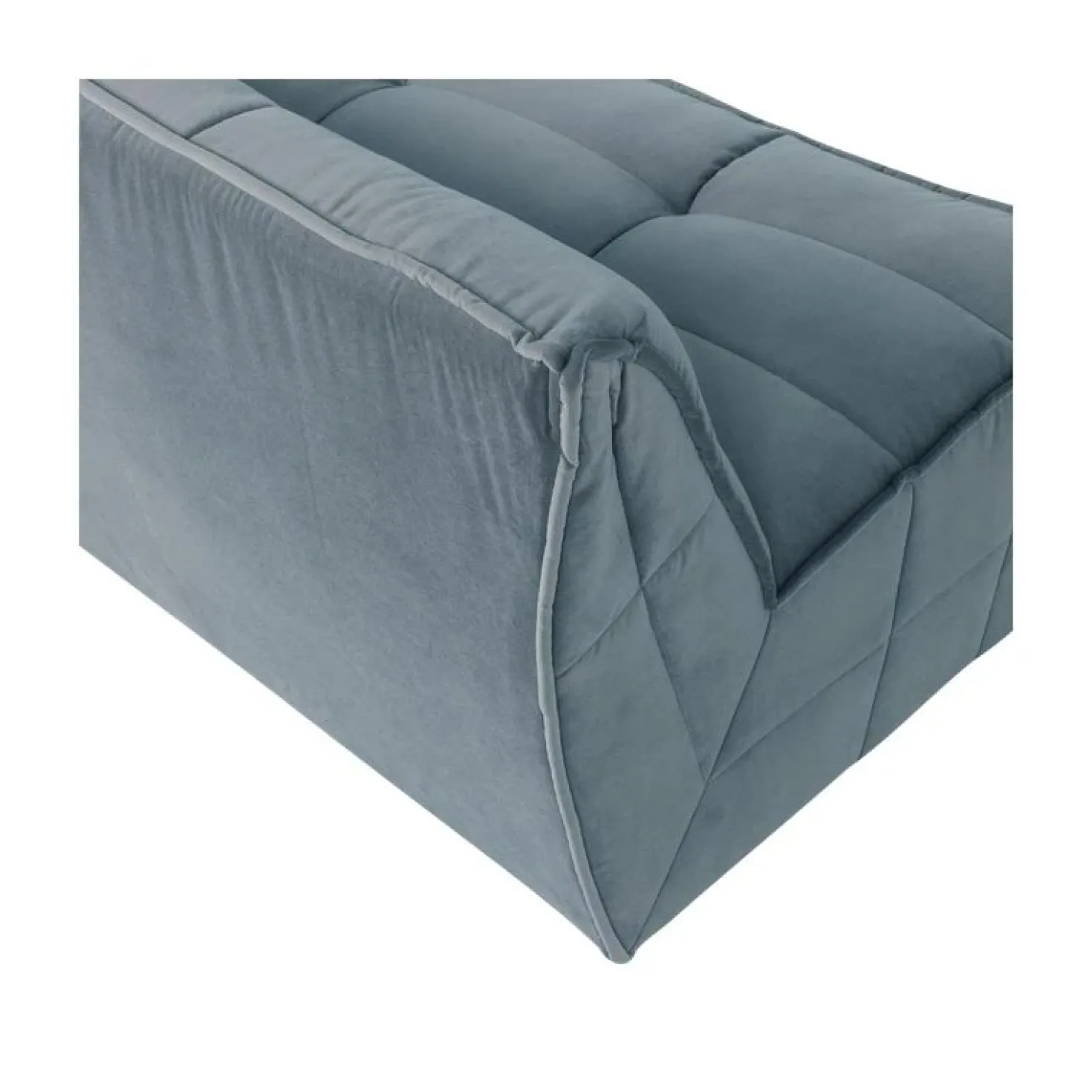 Cluster Bank 3-zits Velvet Turquoise blauw