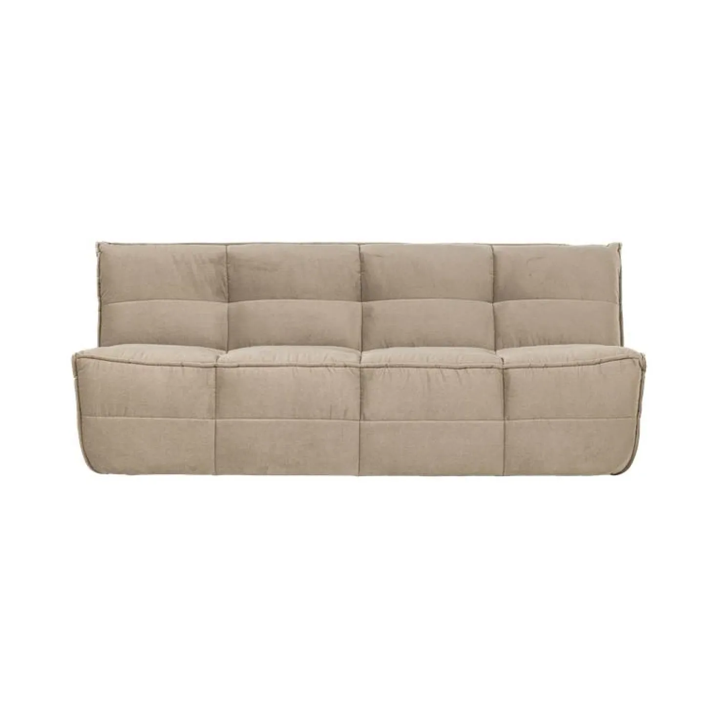 Cluster Bank 3-zits Velvet Zacht beige