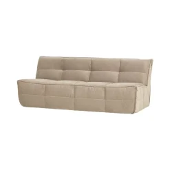 Cluster Bank 3-zits Velvet Zacht beige