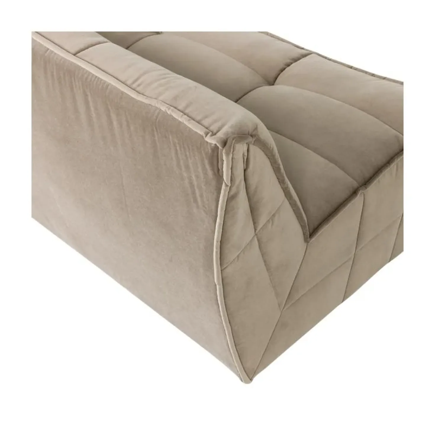 Cluster Bank 3-zits Velvet Zacht beige