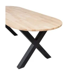 Combi-tablo Eettafel ovaal eiken X-poot 220 cm
