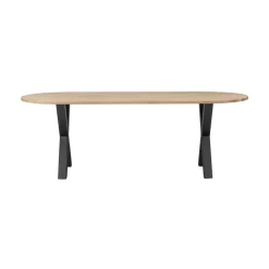 Combi-tablo Eettafel ovaal eiken X-poot 220 cm