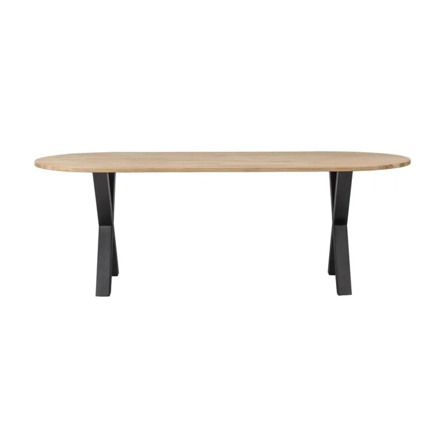 Combi-tablo Eettafel ovaal eiken X-poot 220 cm