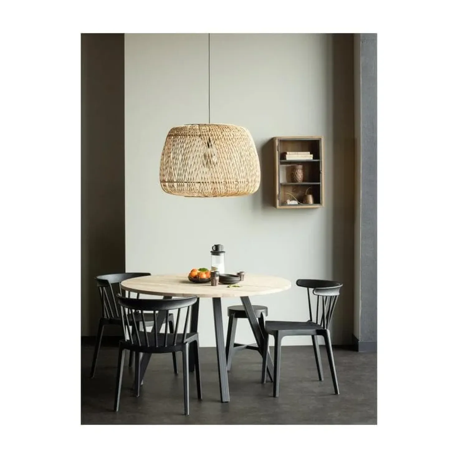 Combi-tablo Eettafel rond eiken 4-poots 120 cm