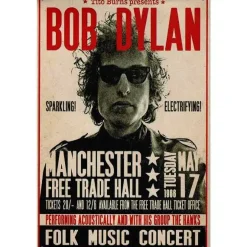 Concertbord Bob Dylan - metalen bord