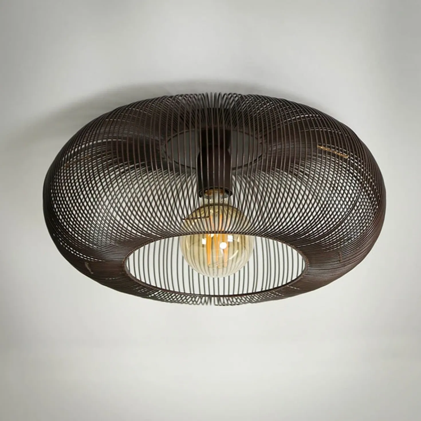 Conli 1-lichts plafondlamp zwart nikkel/ koper