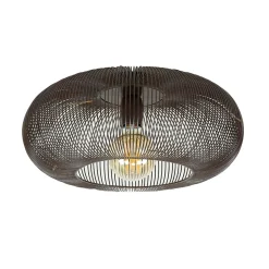 Conli 1-lichts plafondlamp zwart nikkel/ koper