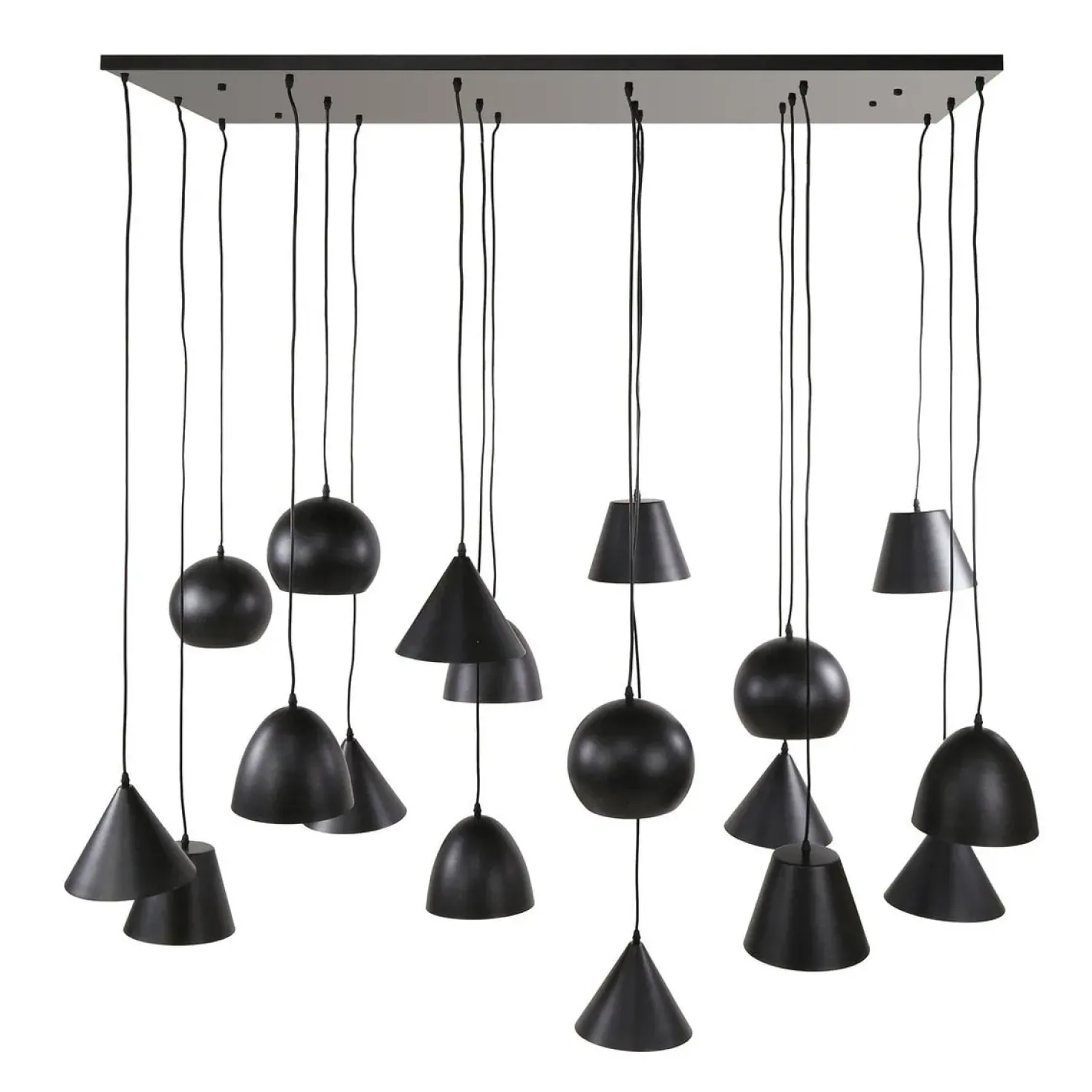 Conor 18-lichts Hanglamp XXL zwart