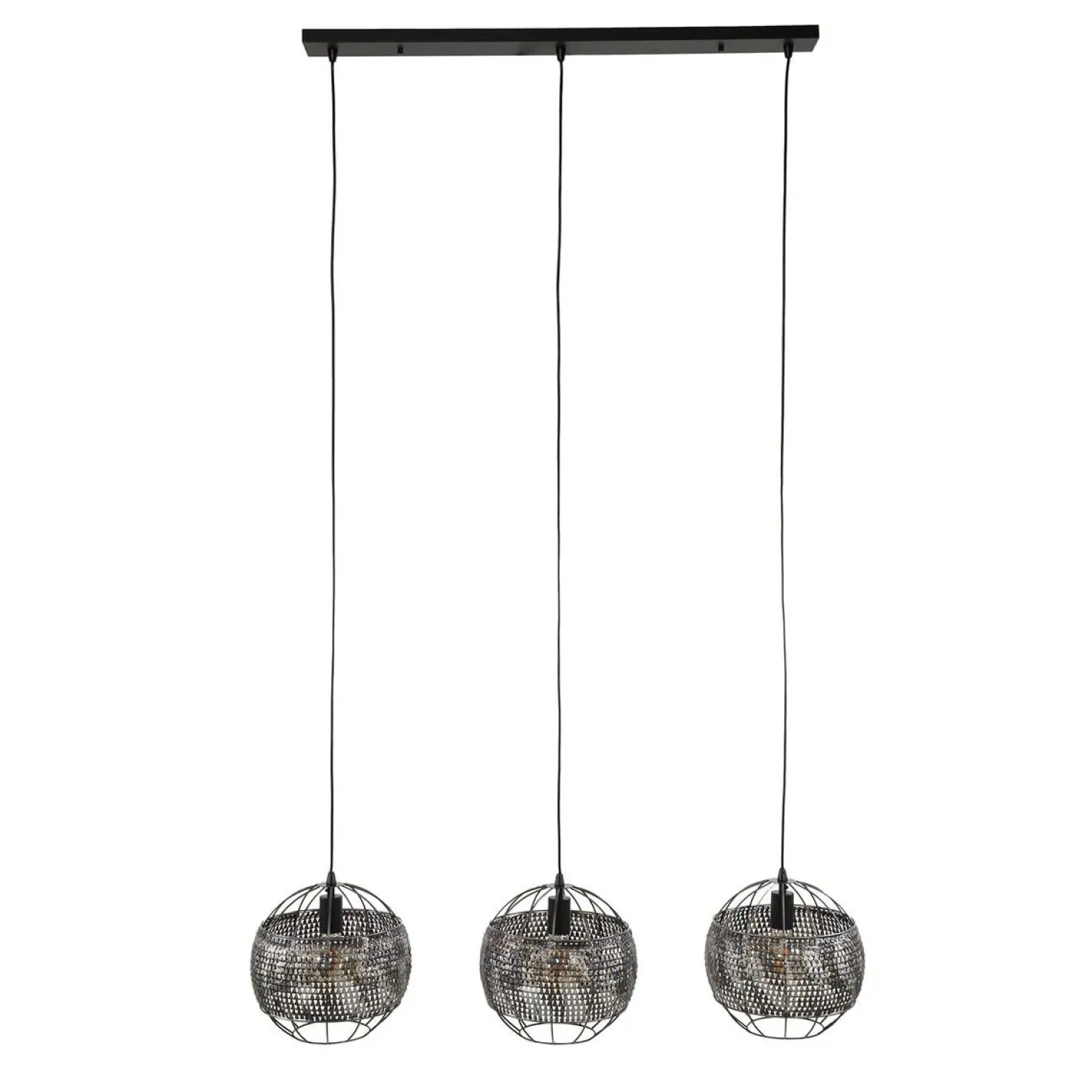 Cooper 3-lichts bol Hanglamp Zwart bruin
