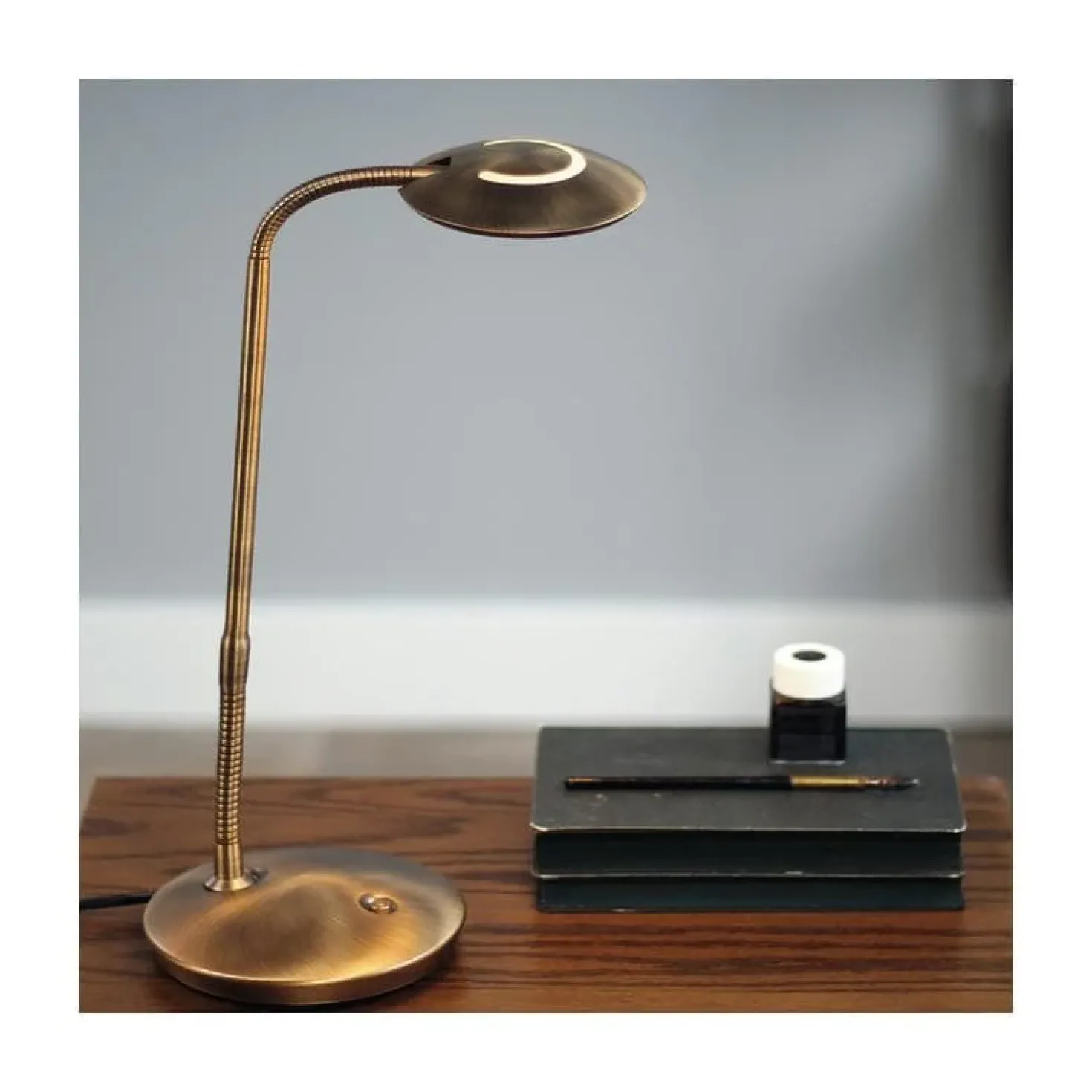 Coraline 1-lichts Bureaulamp Brons