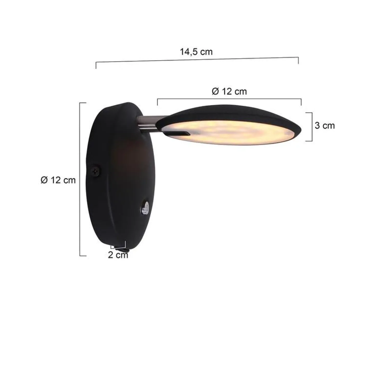 Coraline 1-lichts Wandlamp Zwart