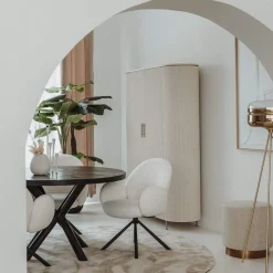 Corbetta wandkast wit/grijs mdf met betonlook finish 145cm