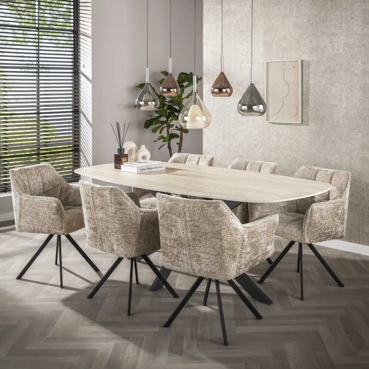 Corrado 5-lichts Hanglamp Meerkleurig