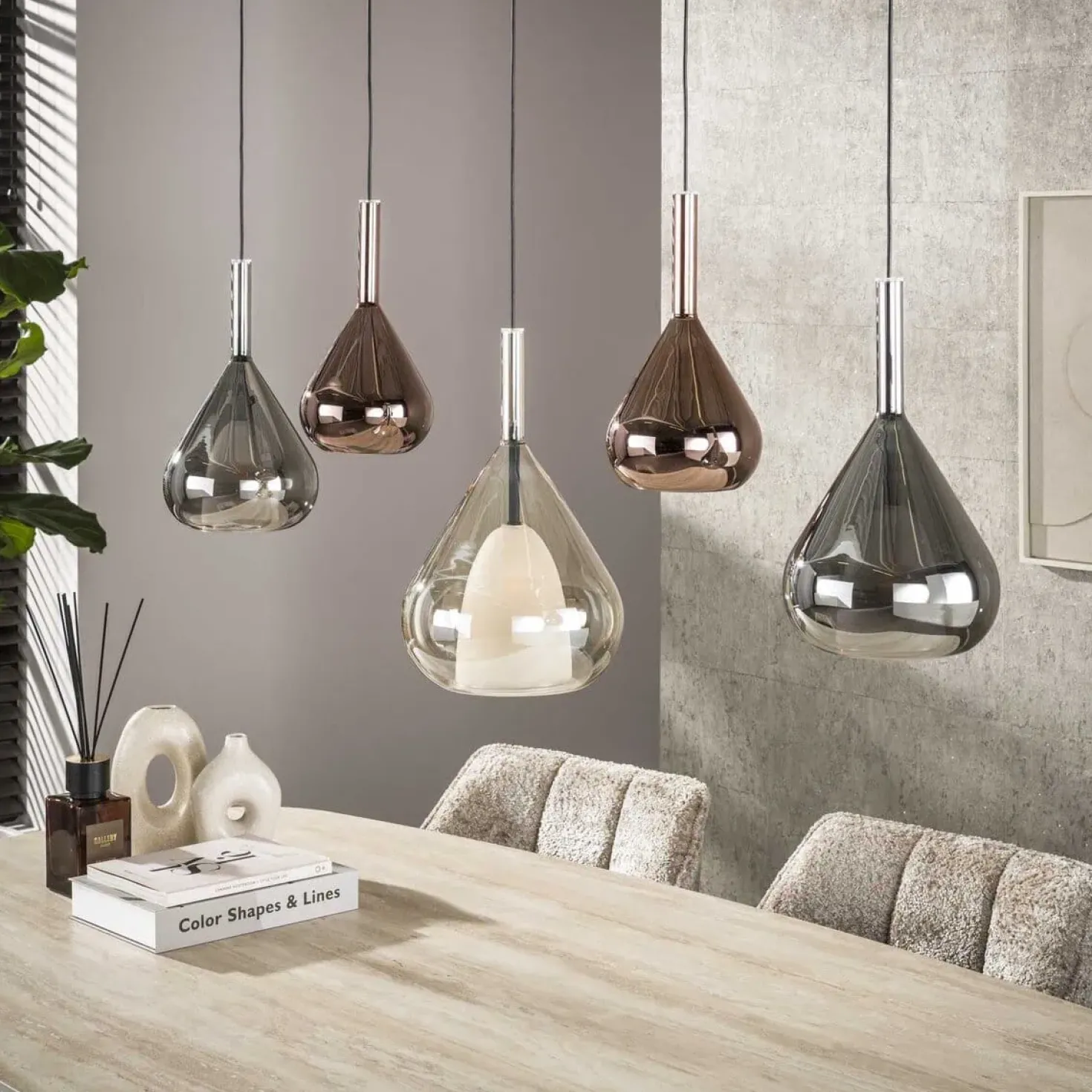 Corrado 5-lichts Hanglamp Meerkleurig