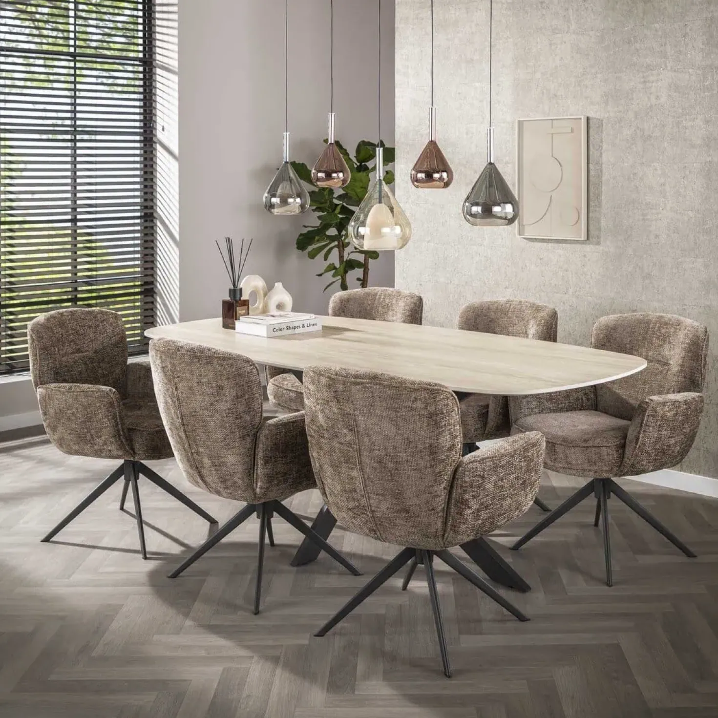 Corrado 5-lichts Hanglamp Meerkleurig