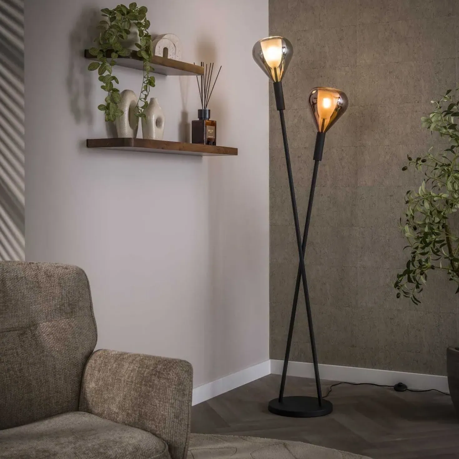 Corrado 2-lichts Vloerlamp Meerkleurig