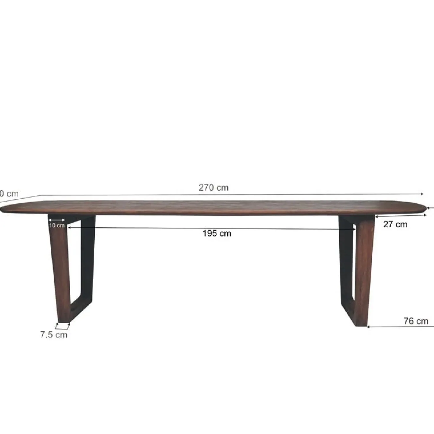 Cortez Eettafel Deens ovaal walnoo 270 cm