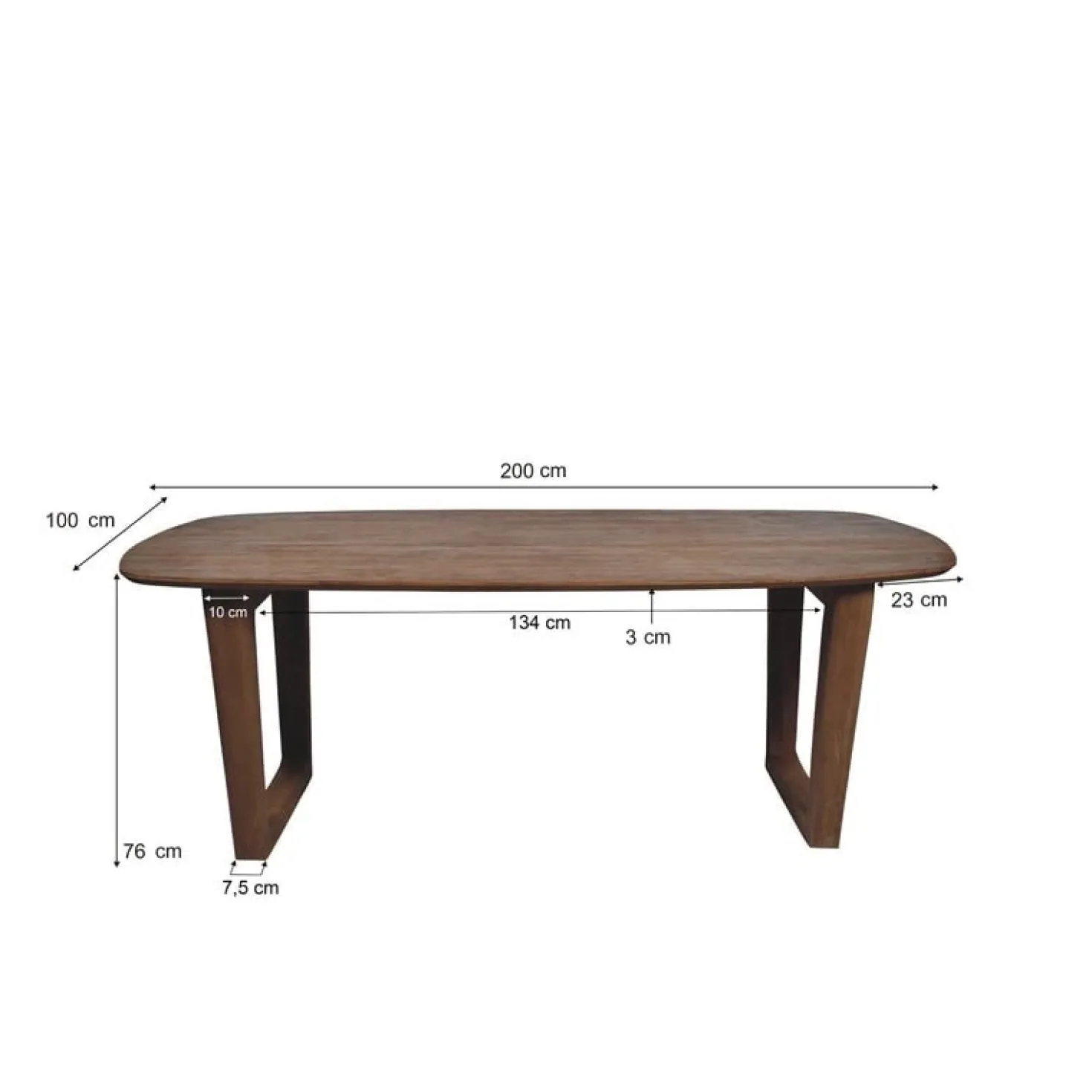Cortez Eettafel Deens ovaal walnoot 200 cm
