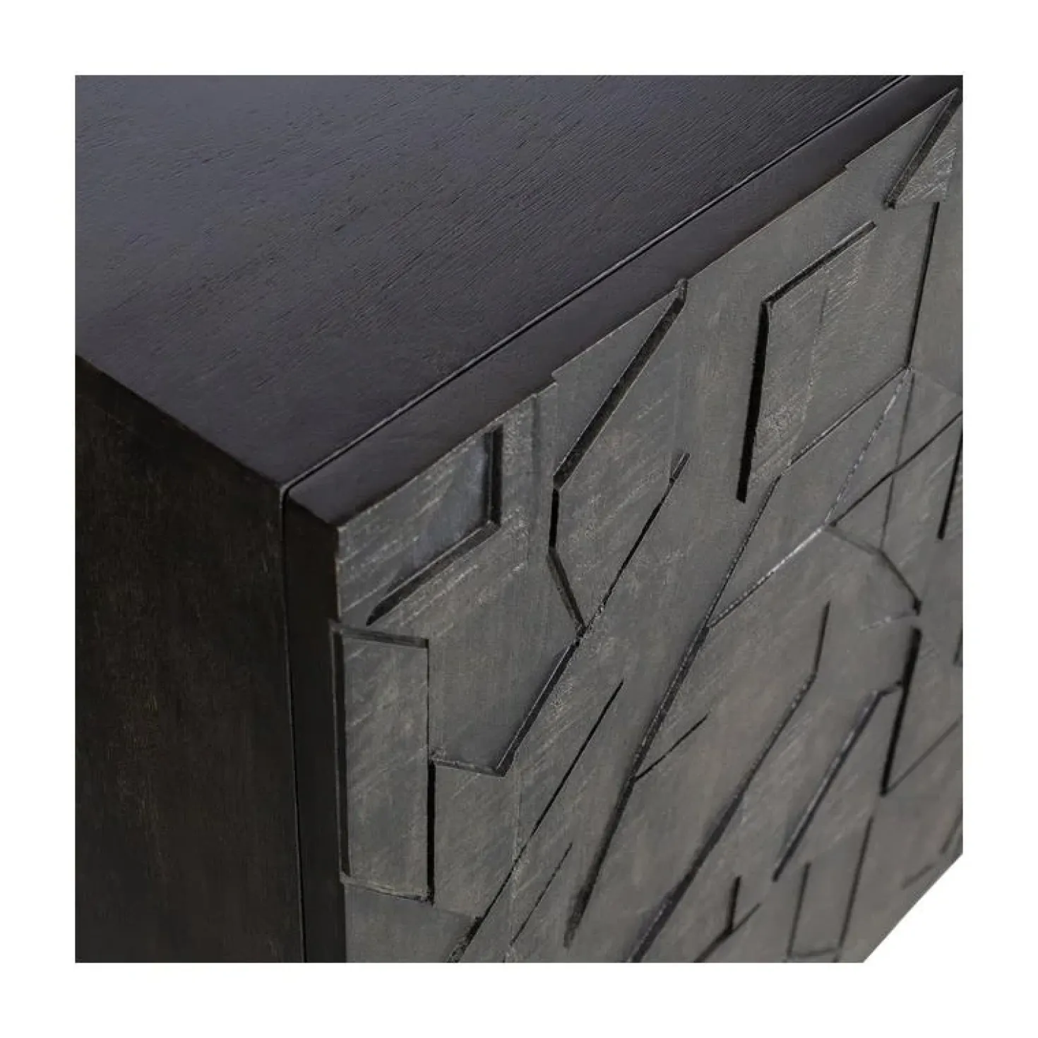 Counter Dressoir hout/metaal zwart 160cm