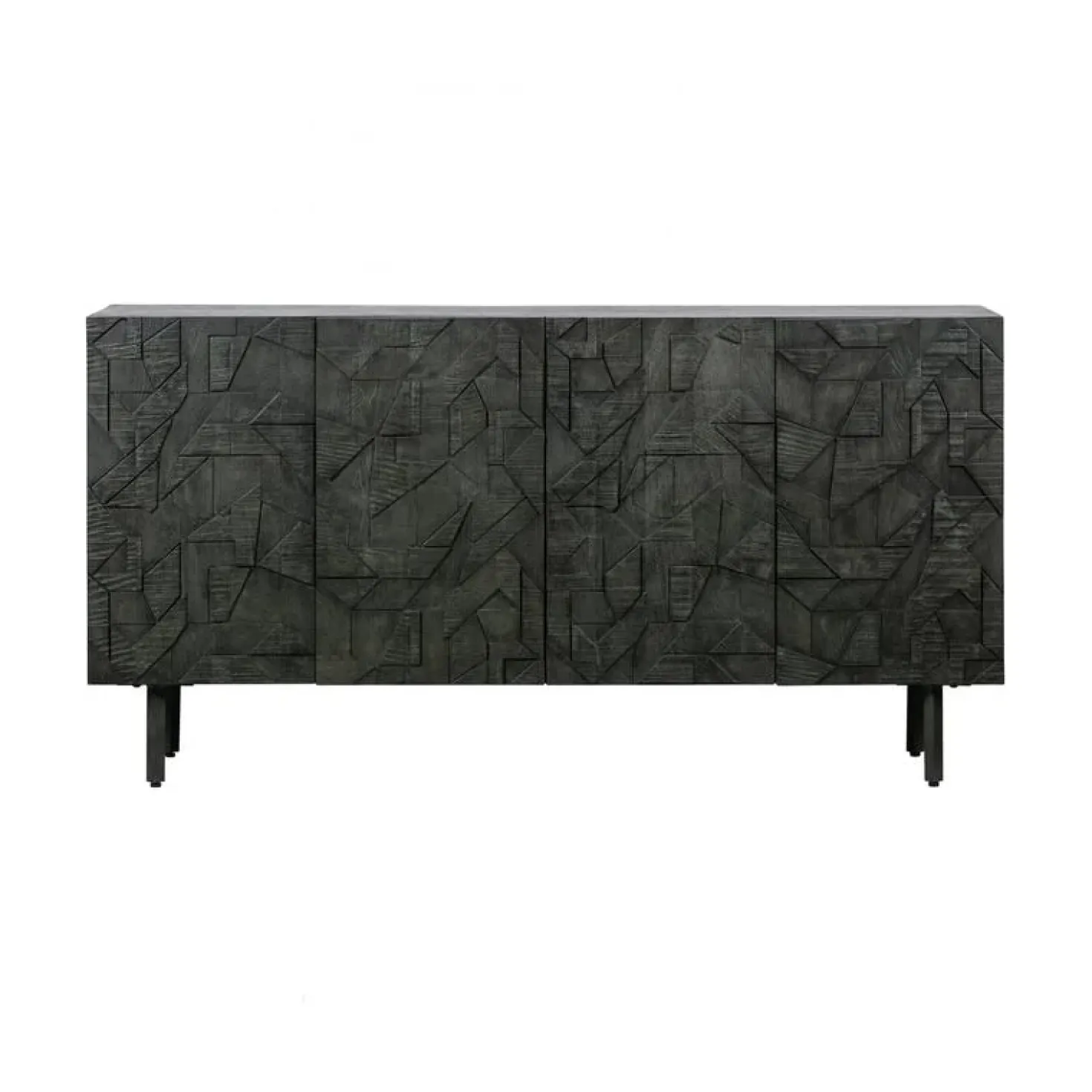 Counter Dressoir hout/metaal zwart 160cm