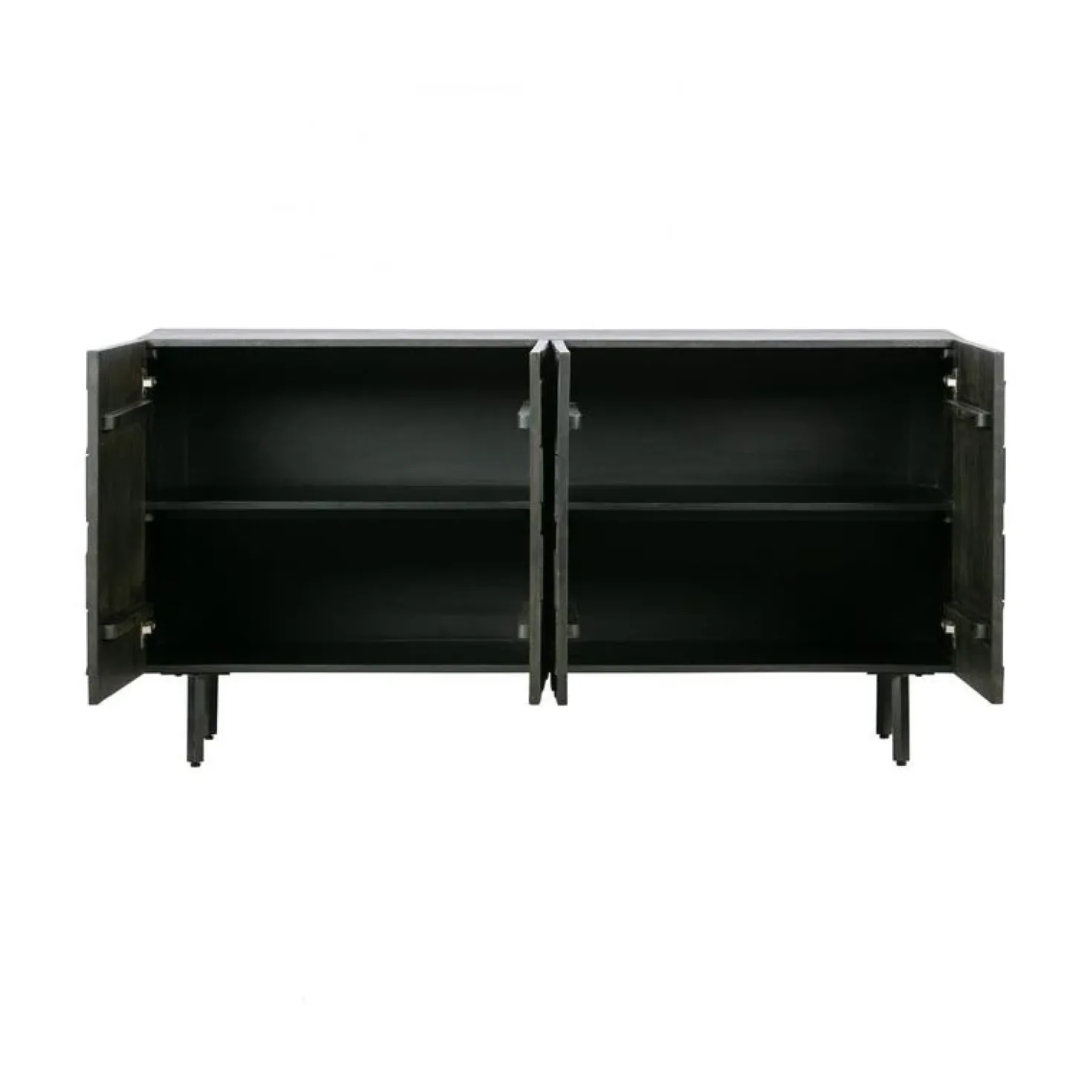 Counter Dressoir hout/metaal zwart 160cm