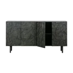 Counter Dressoir hout/metaal zwart 160cm
