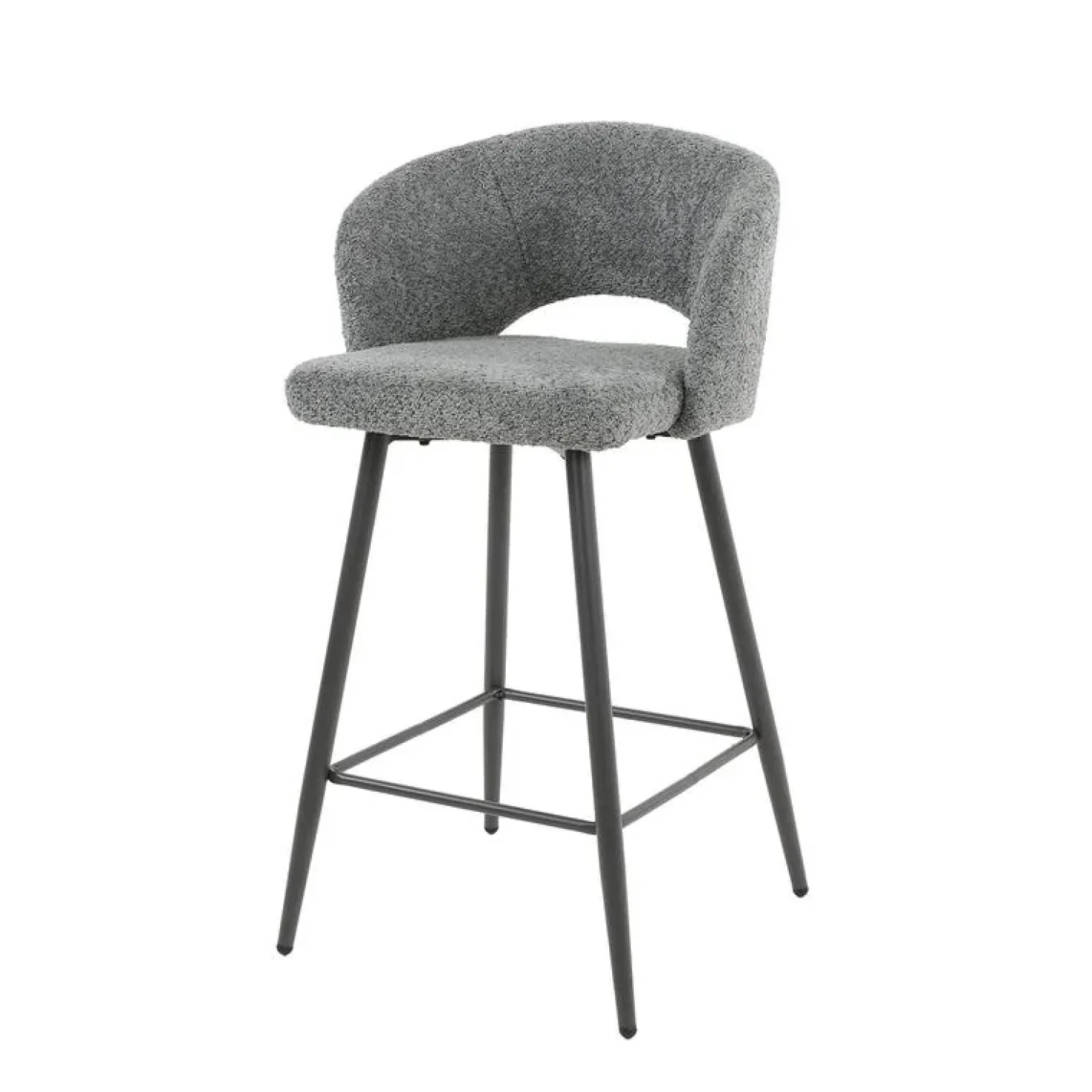 Cozy Barstoel Boucle grijs