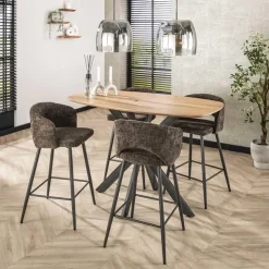 Cozy Barstoel Stof bruin