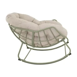 Cozy Schommelstoel aluminium beige