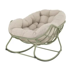 Cozy Schommelstoel aluminium beige
