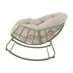 Cozy Schommelstoel aluminium beige