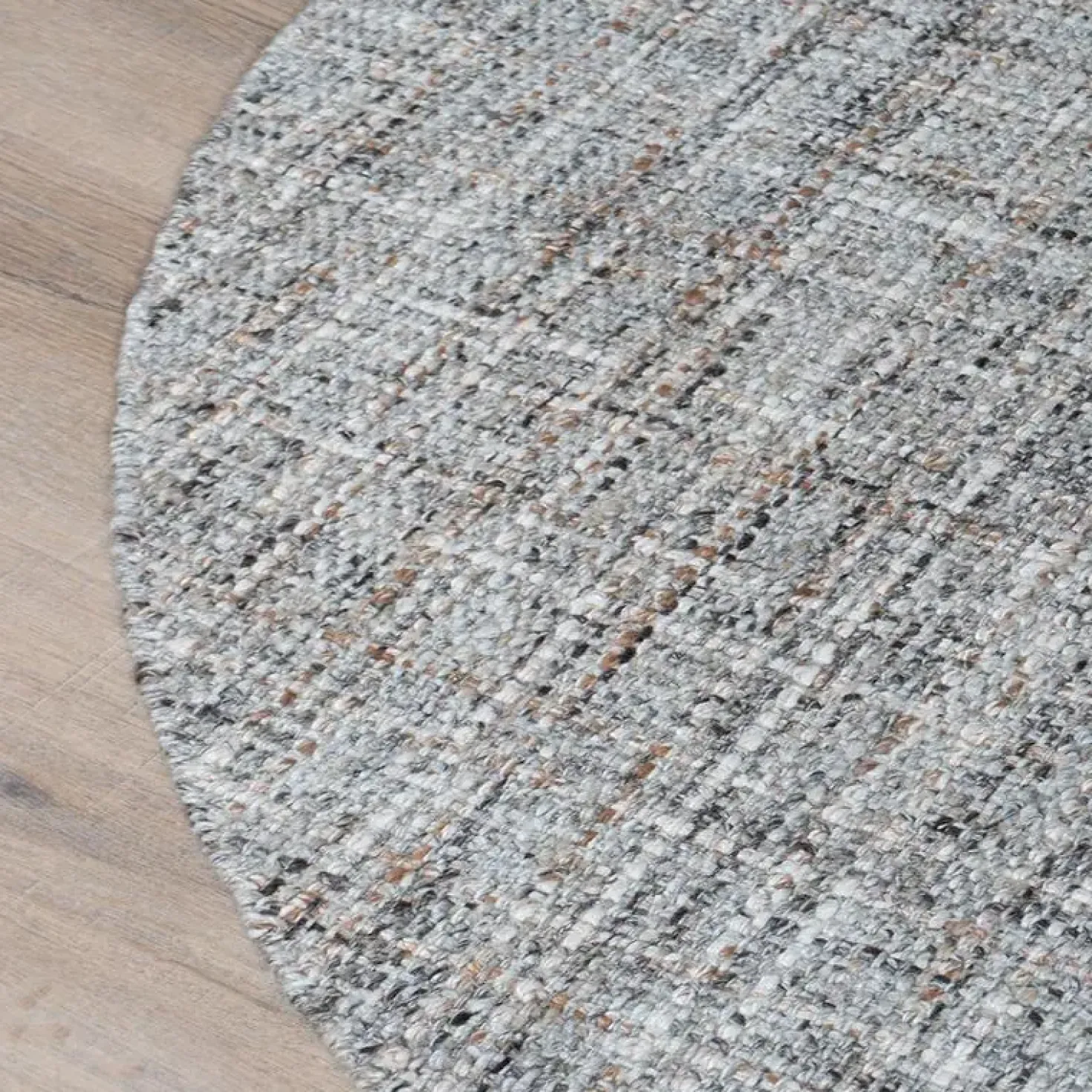 Cross vloerkleed Grijs/Beige Rond 160x160cm