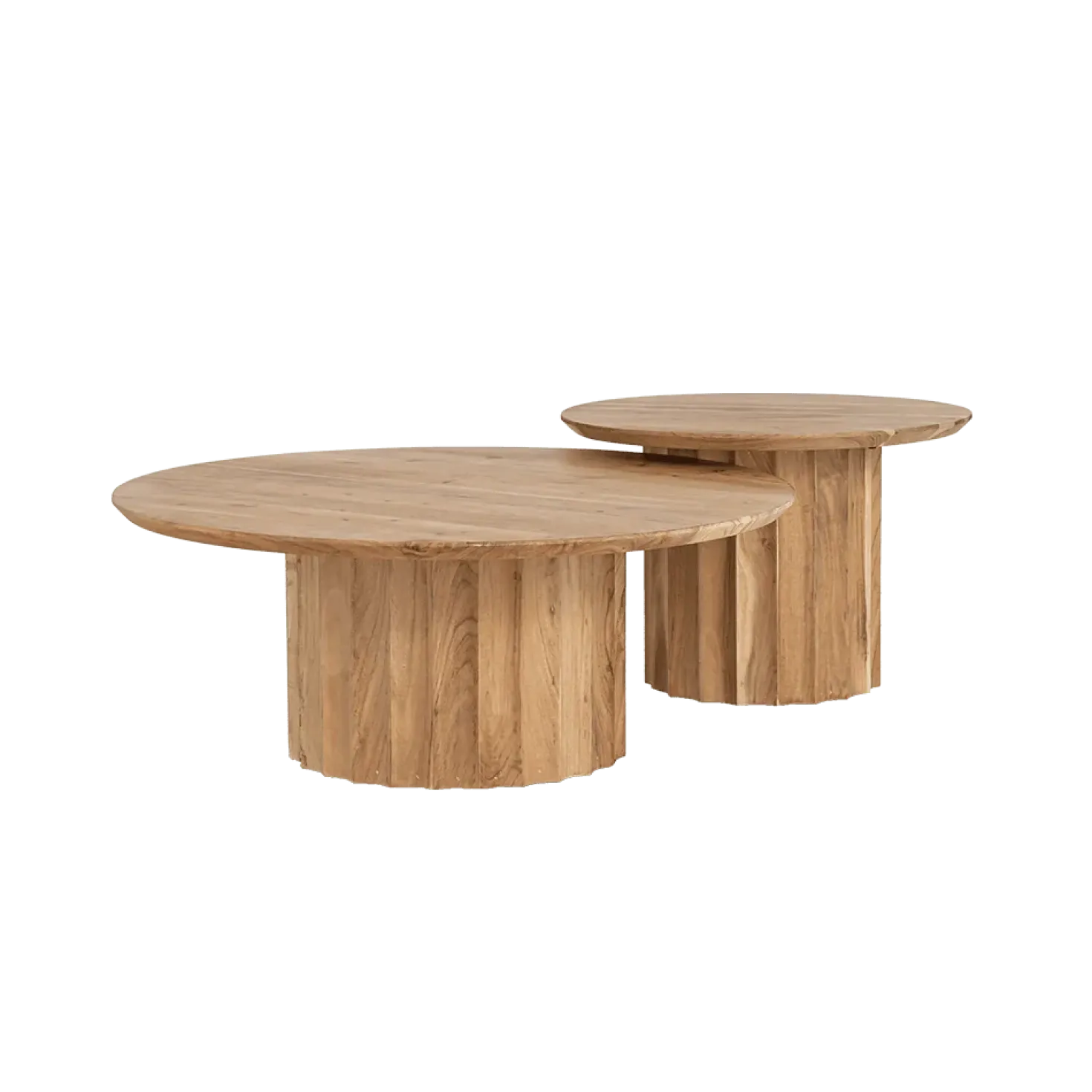 Crotone Salontafel set van 2 rond Acaciahout
