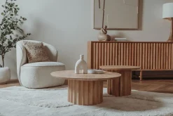 Crotone Salontafel set van 2 rond Acaciahout