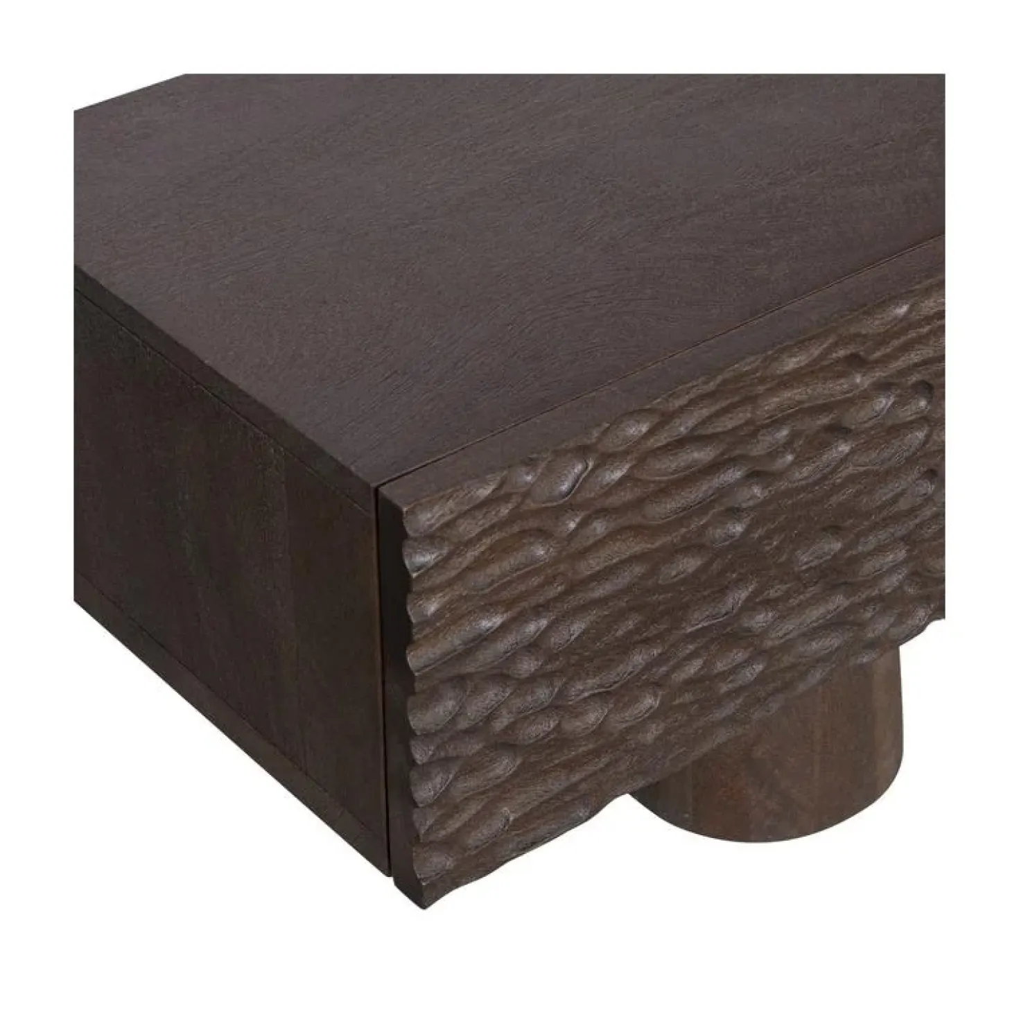 Crumble Carved Tv-meubel mangohout donkerbruin 180cm