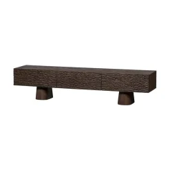 Crumble Carved Tv-meubel mangohout donkerbruin 180cm