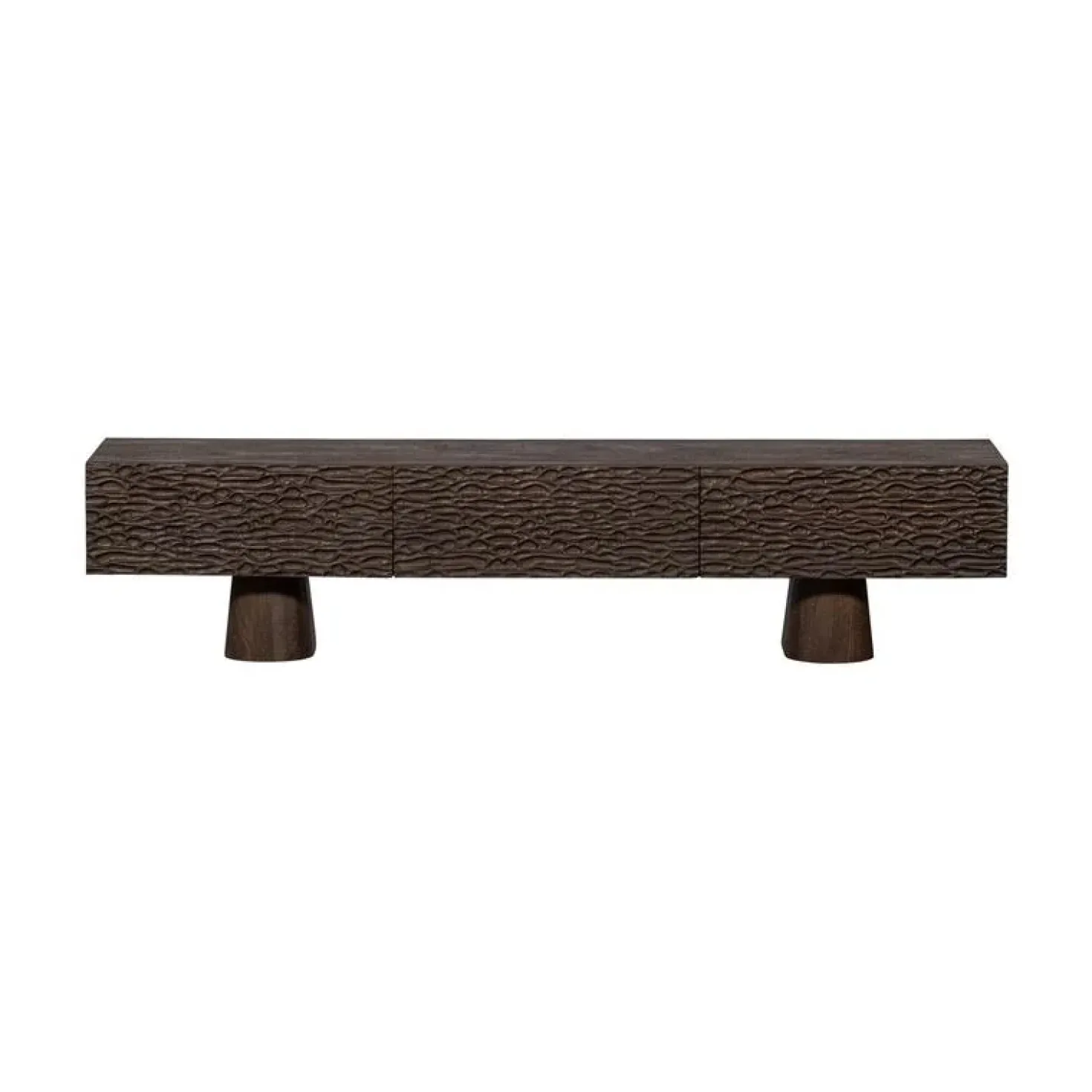 Crumble Carved Tv-meubel mangohout donkerbruin 180cm